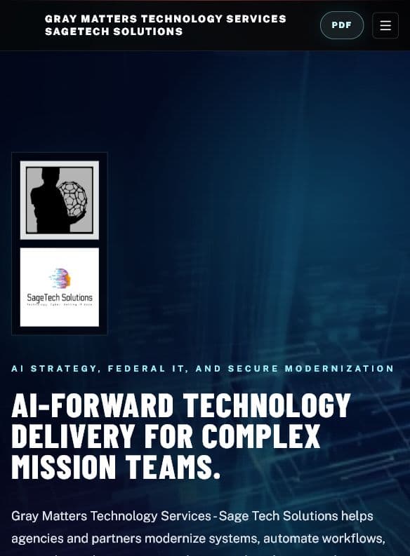 Gray Matters Technology Services website preview